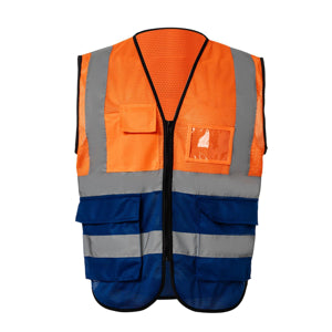 Class-2 Reflective Safety Vest With 4 Pockets | Safety orange